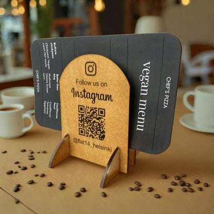 Custom Menu/Poster Holder with QR-Code for Instagram