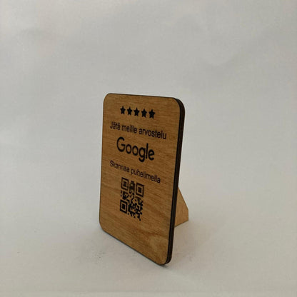 Google-arvostelu QR-koodikyltti