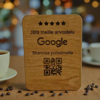 Google-arvostelu QR-koodikyltti