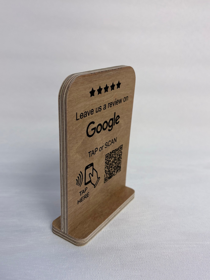Google-arvostelu QR-koodikyltti NFC tagilla