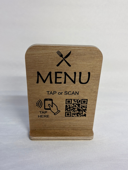 MENU QR-koodikyltti NFC tagilla