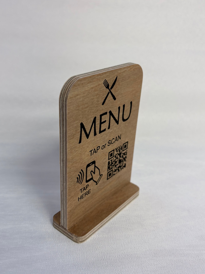 MENU QR-koodikyltti NFC tagilla