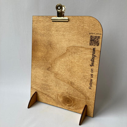 Custom Menu/Poster Holder with QR Code for Instagram