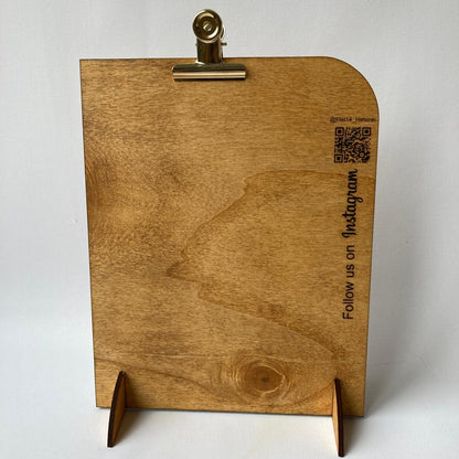Custom Menu/Poster Holder with QR Code for Instagram