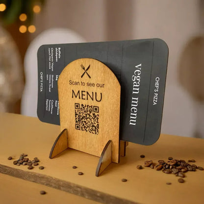 Custom Menu/Poster Holder with QR-Code for Digital Menu