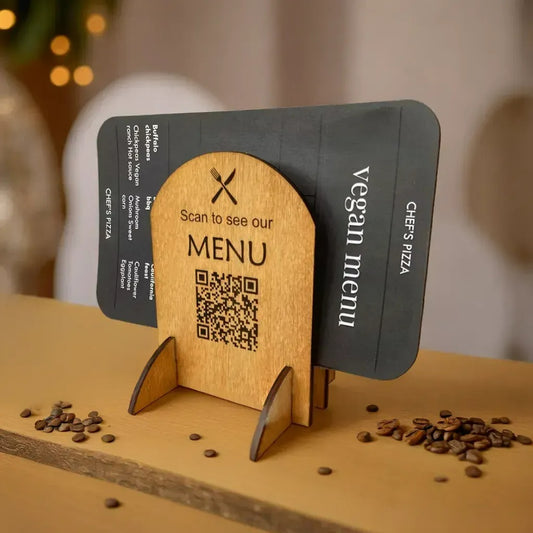 Custom Menu/Poster Holder with QR-Code for Digital Menu