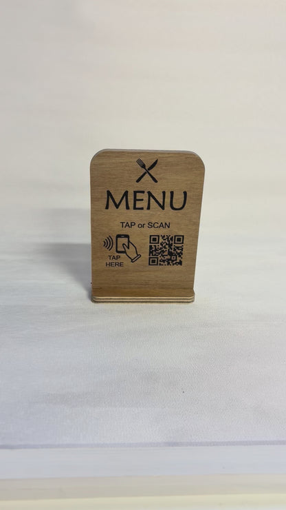 MENU QR-koodikyltti NFC tagilla